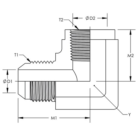 World Wide Fittings JIC to Female Pipe 90 Deg. Elbow Stainless Steel 2502X08X08SS